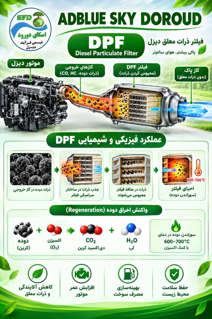 تصویر فنی عملکرد سامانه DPF