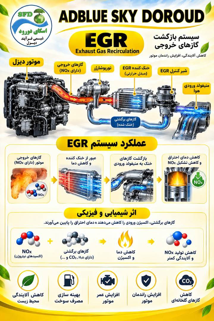 تصویر فنی عملکرد سامانه EGR
